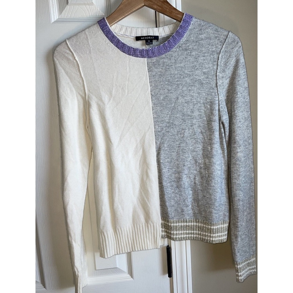 $248 ACROBAT PULLOVER SWEATER CASHMERE BLEND Medium Gray